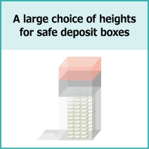 A large choice of height for safe deposit boxes