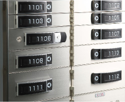 Safe deposit boxes installed with the Slide Lock II